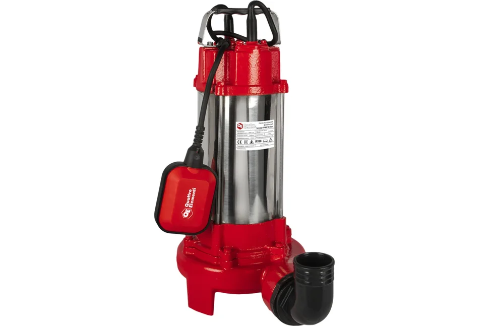 Насос фекальный QUATTRO ELEMENTI Sewage 1700F Ci-Cut (1700 Вт, 28000 л/ч, грязевой, 16 м, 21 кг С НОЖОМ)