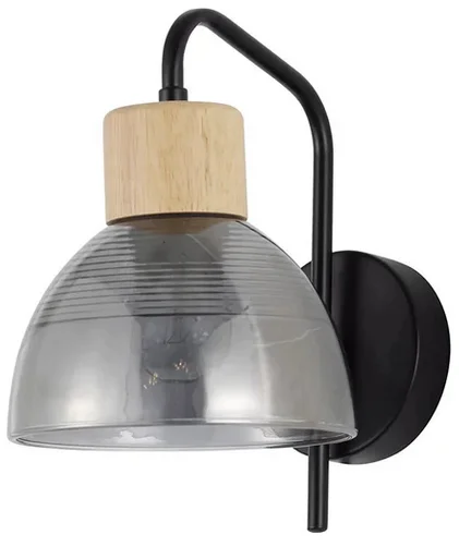 Бра Cizalla 4585-1W BK+WOOD, 1xE27/40W (22*15*22)