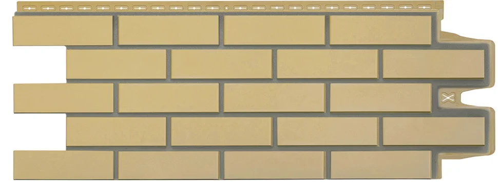 Панель цокольная Grandline Клинкерный кирпич Design, песочный со швом RAL 7006 982*0,383 м (S=0.38м2)