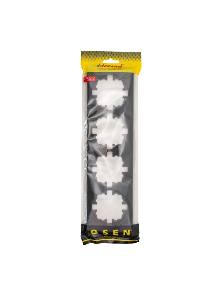 Рамка четырехместная горизонтальная Lezard OSEN акриловая черная матовая