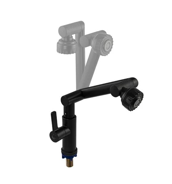 Кран на одну воду для кухонной мойки/раковины, шаровый, металлокерамика, поворотный излив и аэратор, из высокопрочного пластика АБС, черный, BRIMIX