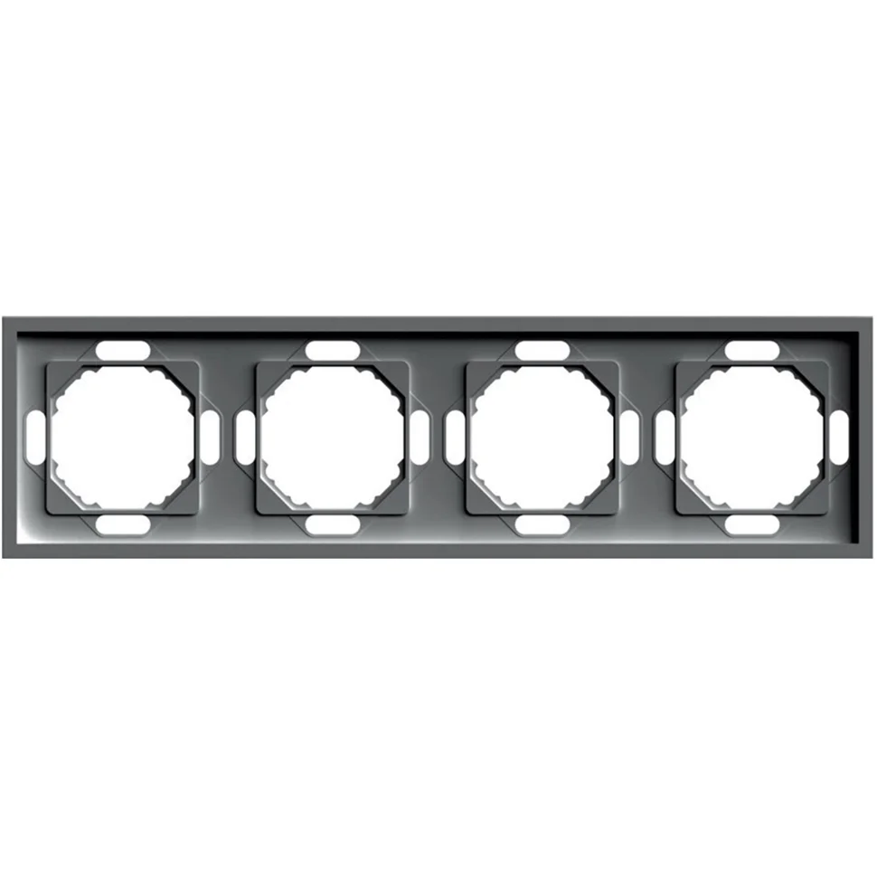 Рамка 4-местная Эмили STEKKER PFR00-5004-09, антрацит, soft touch