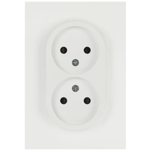 Розетка 1-местная СП ЭРА Arktik 2X2P 16А-250В без заземления белый матовый арт.16-2107-08