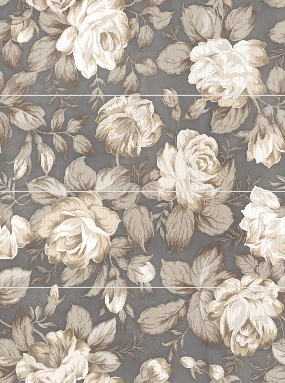 Плитка LASSELSBERGER Fiori Grigio Панно Цветы 60х80х0,9 арт.1608-0116 (из 4х штук)