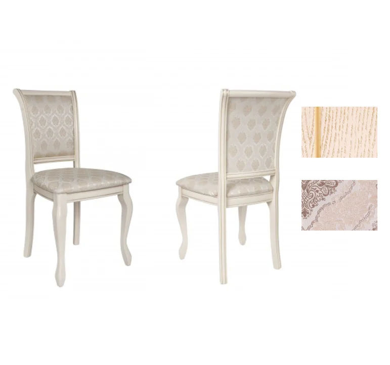 Стул "Элегия" 910х450х470 тон слоновая кость с золотой патиной ткань 64Б