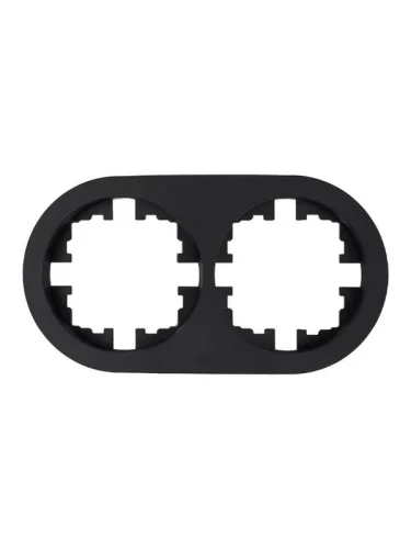 Рамка двухместная Lezard OSEN чёрный бархат круглая