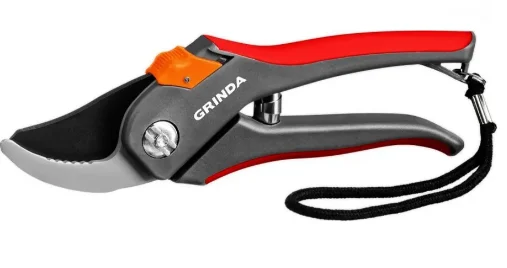 Секатор 205 мм GRINDA G-26 с двухкомпонентными рукоятками, плоскостной