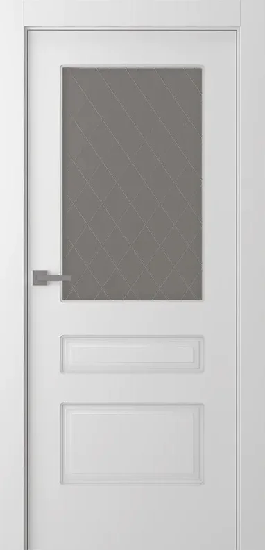 Дверь BELWOODDOORS "Роялти" стекло Мателюкс белый витраж 90 (21-10) эмаль белый