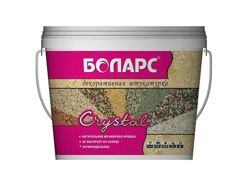 Штукатурка декоративная БОЛАРС Кристалл 45 кг зерно 2,0 арт.2840