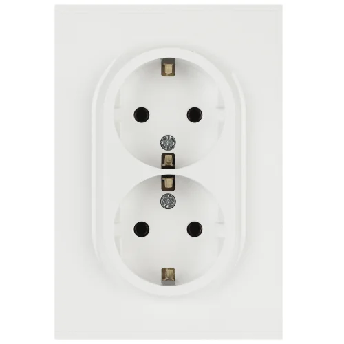 Розетка 2-местная СП ЭРА Arktik 2X2P+E Schuko с заземлением 16А-250В белый арт.16-2104-01
