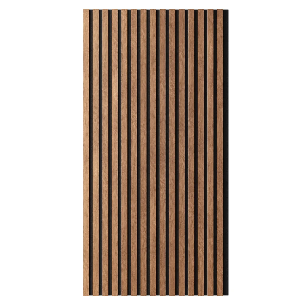 Панель акустическая гибкая ARTIVA flex №1, черный войлок, 1200х600х9мм, рейки МДФ 25х6мм, дуб сирокко