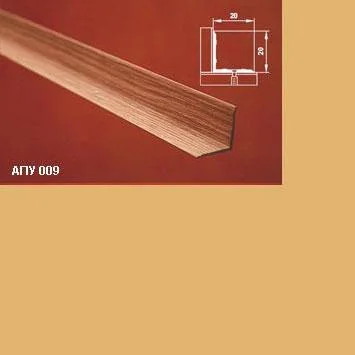 Порог АПУ 009 алюминиевый 2700*20*20 мм угловой внутренний (02 золото)