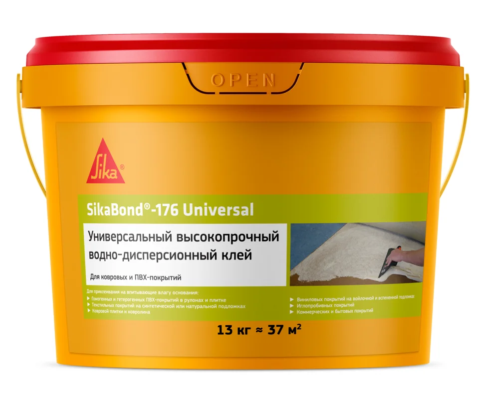Клей для напольных покрытий универсальный высокопрочный SikaBond®-176 Universal 13кг