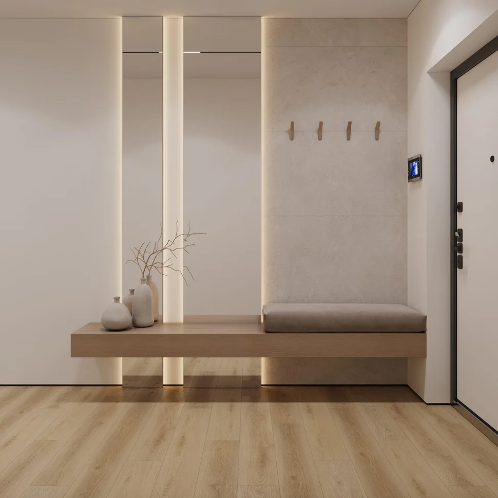 Плитка каменно-полимерная SPC FLOORWOOD Residence 43 класс Дуб Идиль 1220*180*5 мм, арт.6784 (с фаской)