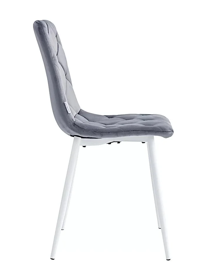 Стул LAZARE (DC210) ТЕМНО-СЕРЫЙ#G62-40 велюр, каркас белый (00-00003287)