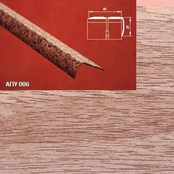 Порог АПУ 006 алюминиевый 1800*41*21 мм угловой наружный (29 дуб бордо)