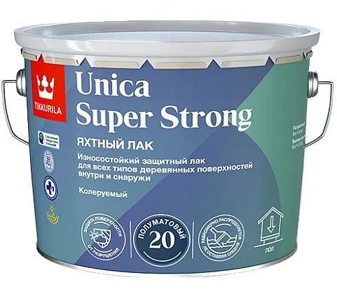 Лак универсальный полуматовый TIKKIVALA (Tikkurila) Unica Super Strong EP 9л