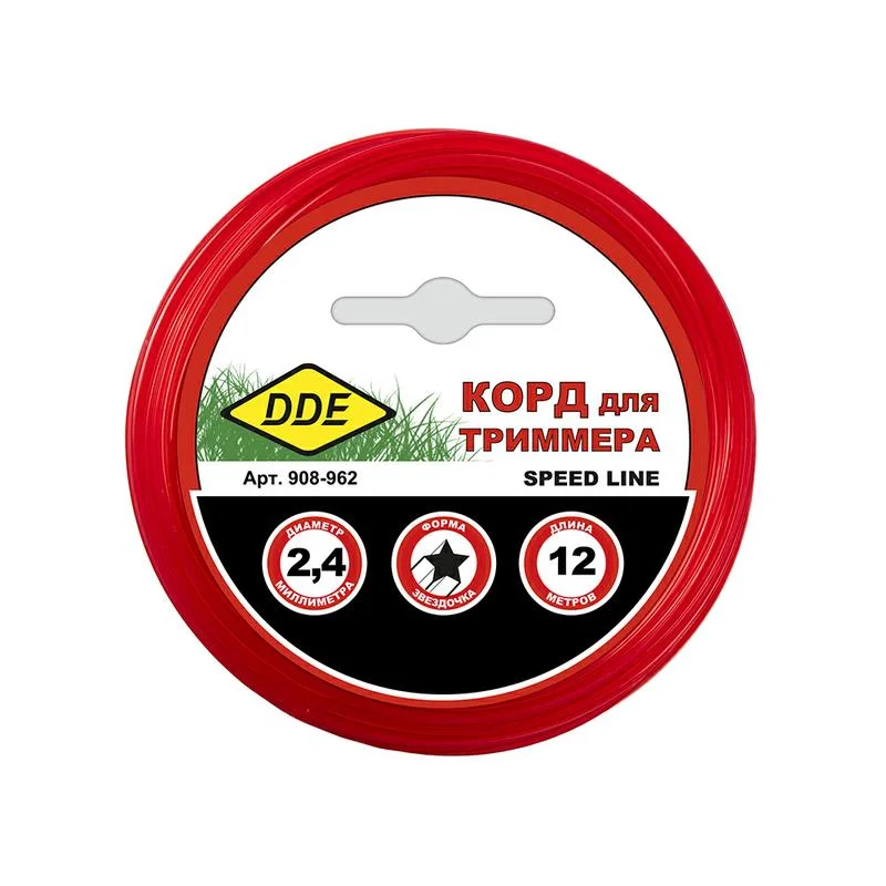 Леска в блистере 2,4мм 12 м, звезда, красный,"Classic line", DDE