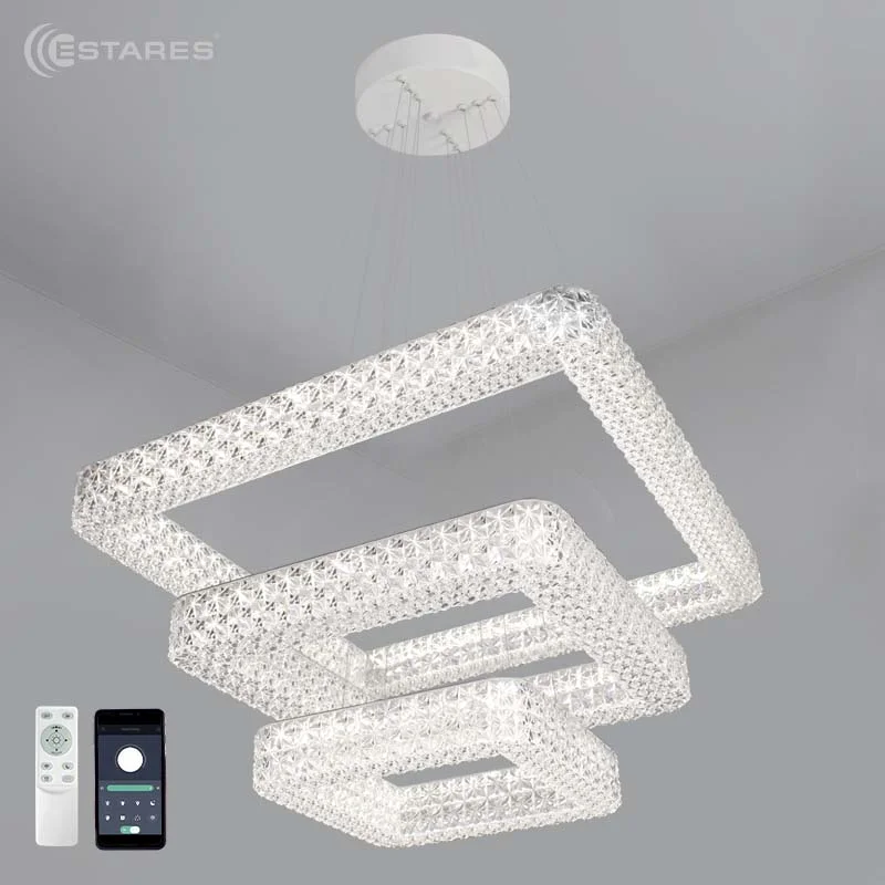 Светильник управляемый светодиодный AKRILIKA 120W 3S-APP-555-CHROME/CLEAR-220-IP20_Ч*