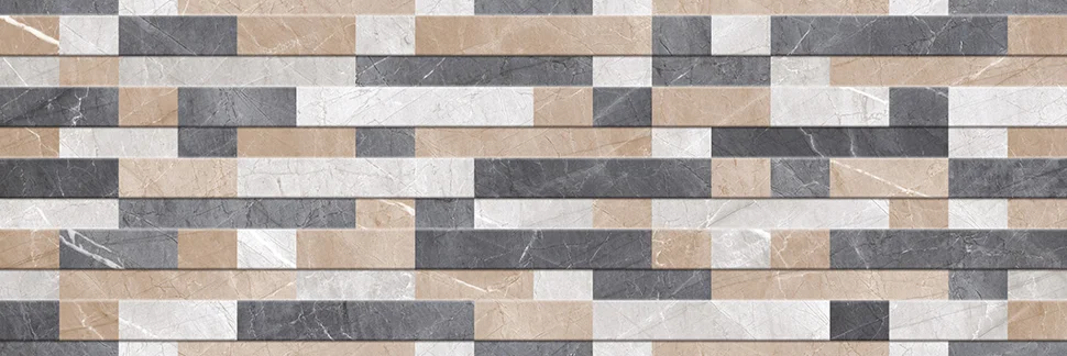 Плитка КЕРАМИН Канон-Р 7С 900*300 (микс всех цветов, структура "рейки")