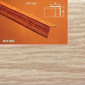 Порог АПУ 005 алюминиевый 1350*20*20 мм угловой наружный (20 дуб беленый)