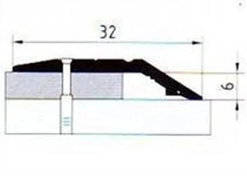 Порог АПС 006 алюминиевый 900*32*6 мм разноуровневый (ОС-009)