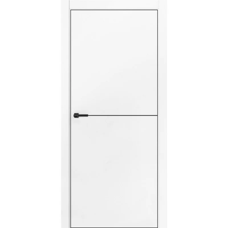Дверь ДВЕРИ РЕГИОНОВ SILK-1 глухая белый, 60 ПЭТ (кромка ABS черная)