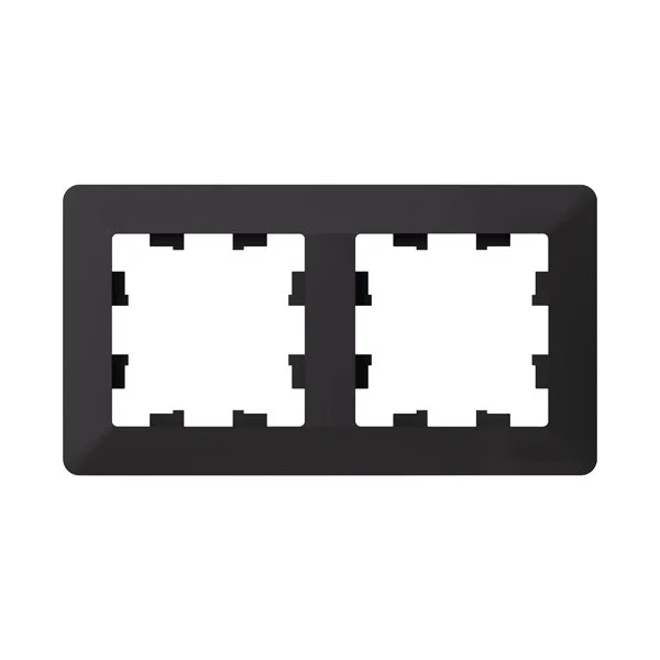 Рамка двухместная AtlasDesign Air карбон/дым. черн. SE ATN221002