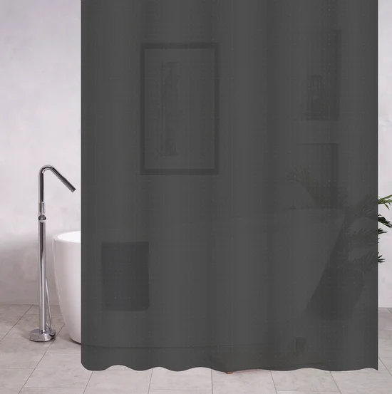 Штора для ванной САНАКС PEVA, 180*180см, ГРАФИТ матовая, рельефная, с кольцами, арт.06-12 Штора для ванной САНАКС PEVA, 180*180см, ГРАФИТ матовая, рельефная, с кольцами, арт.06-12