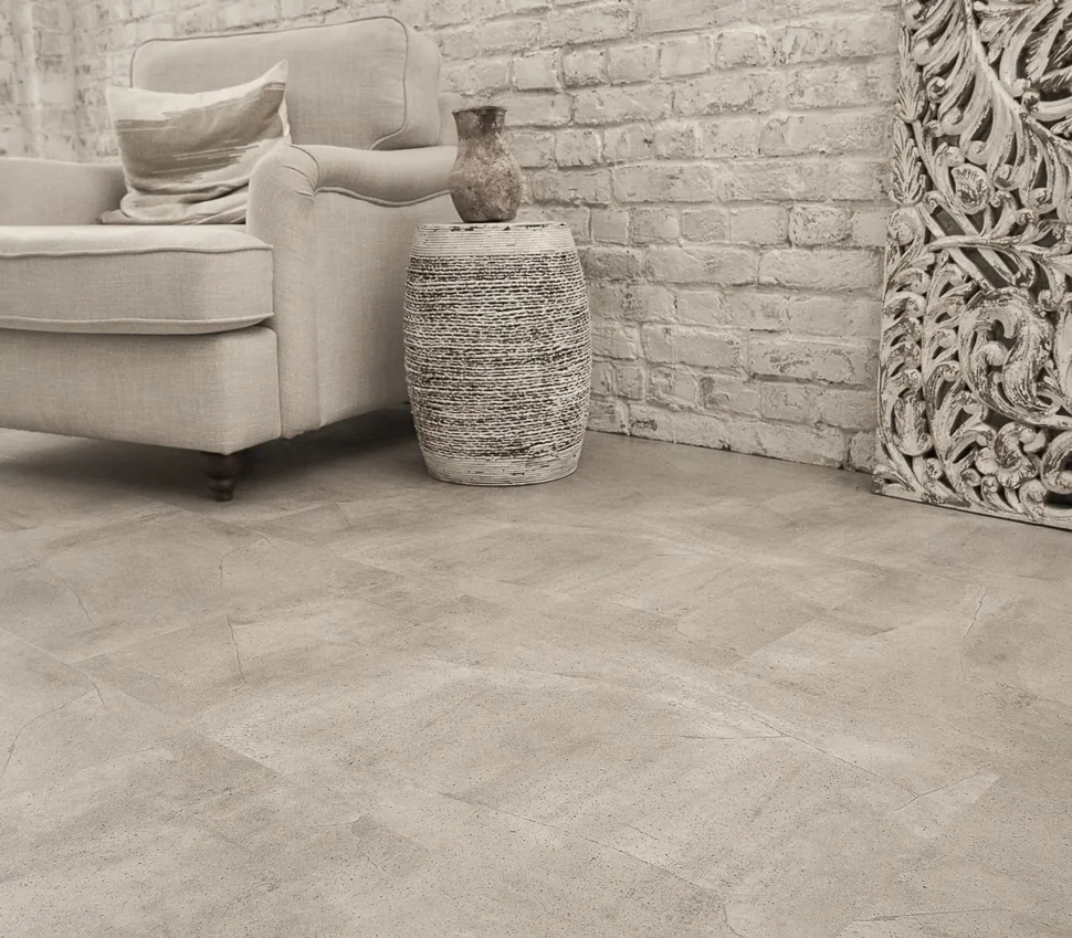 Плитка виниловая CERAMO VINILAM STONE замковая Бетонная смесь 61603, 470*940*8мм , 43 класс