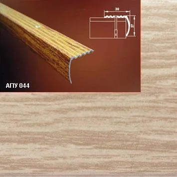Порог АПУ 044 алюминиевый 900*30*27 мм угловой (20 дуб беленый)