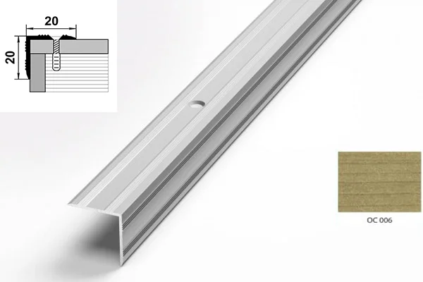 Порог АПУ 005 алюминиевый 1350*20*20 мм угловой наружный (ОС-006)