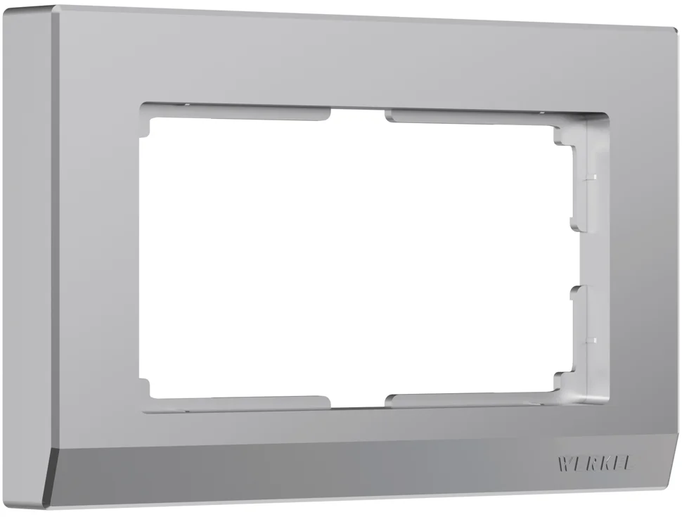 Рамка для двойной розетки Werkel Stark, серебряная WL04-Frame-01-DBL, W0081806
