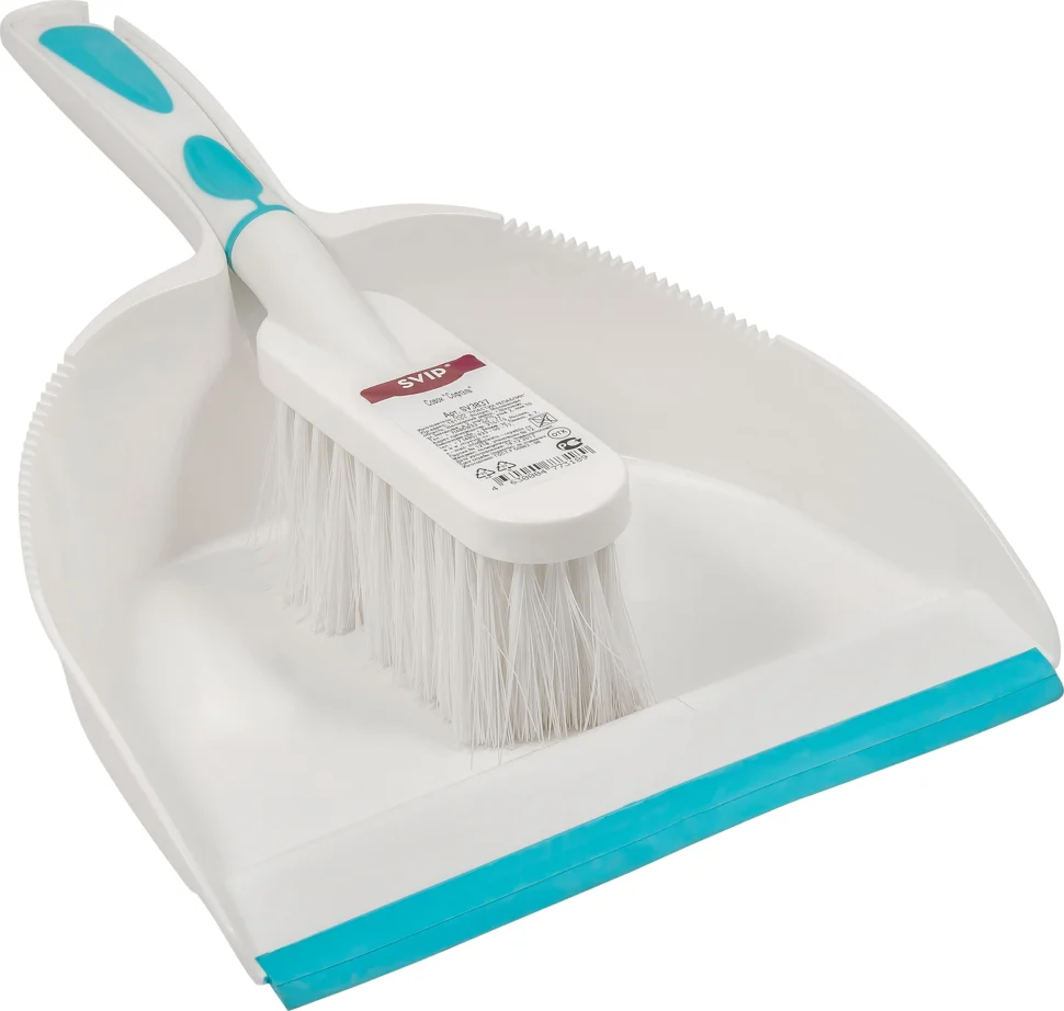 Комплект для уборки Ballet щетка-сметка с совком белый/ бирюзовый Комплект для уборки Ballet щетка-сметка с совком белый/ бирюзовый