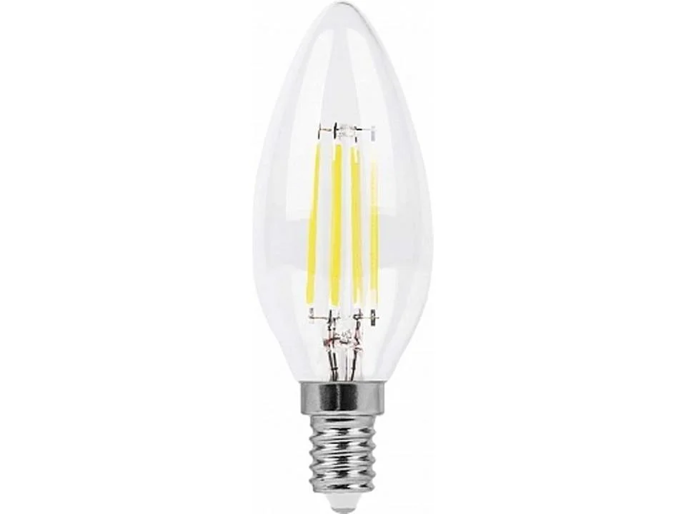 Лампа светодиодная 5W E14 230V 2700K 530Лм (желтый) Свеча (C35) Feron, LB-58