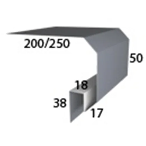 Планка околооконная сложная PE RAL ** для М/сайдинга Блок-Хаус 0.5мм, 200*50*2м.п.
