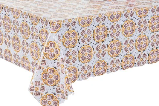 Клеенка ПВХ LACE Gold/Silver 016 ажурная 1,37*20м, Dekorelle