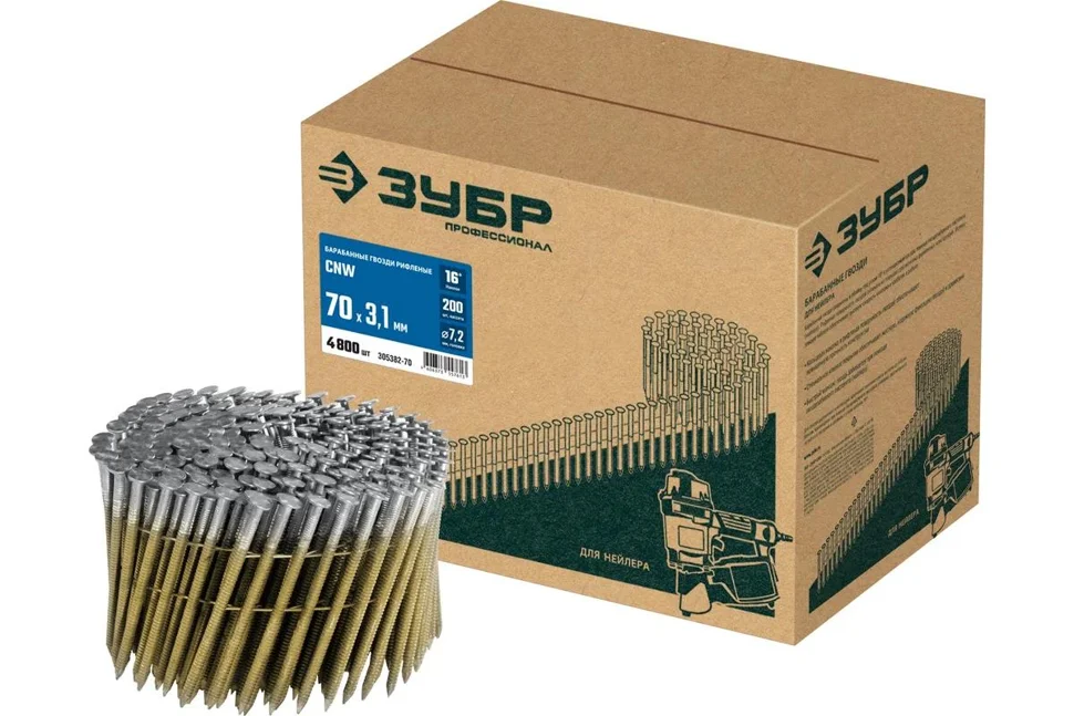Гвозди барабанные рифленые CNW 70 х 3.1 мм, 4800 шт