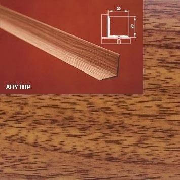 Порог АПУ 009 алюминиевый 1800*20*20 мм угловой внутренний (14 дуб деревенский)