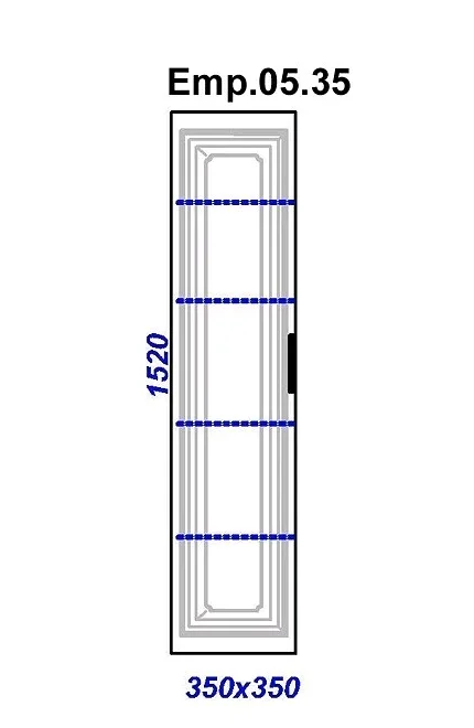 Пенал подвесной Aqwella Empire (Империя) 35 см, лев/прав, 350х1520х350 мм, цвет белый