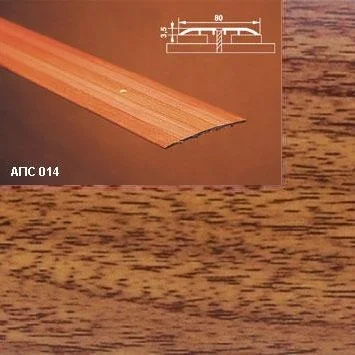 Порог АПС 014 алюминиевый 1800*80*3,5 мм одноуровневый (14 дуб деревенский)