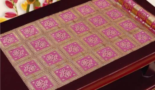 Салфетка метражная 50см*20м золото красное, мод.LX-2318A