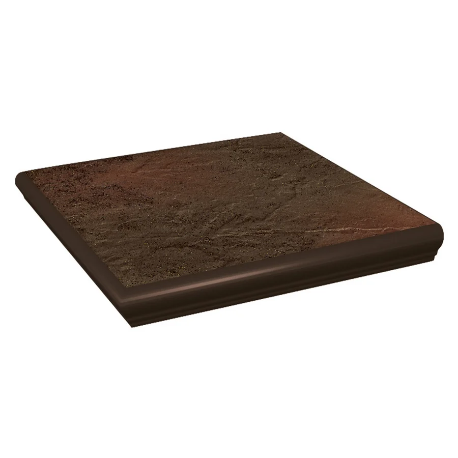 Клинкер Paradyz SEMIR BROWN ступень наружная с капиносом структурная 33*33*1,1