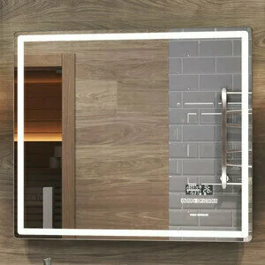 Зеркало VIGO Geometry Media voice 800 с подсветкой, с голосовым управлением, с сенсорным выключателем, с часами и подогревом