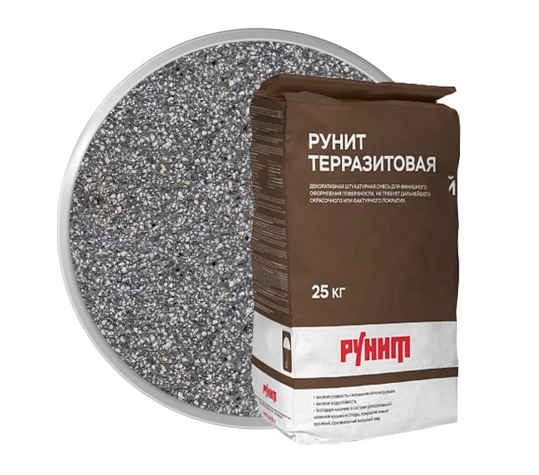 Штукатурка декоративная РУНИТ Д1-07-12 Терразитовая (цвет №12) 25 кг