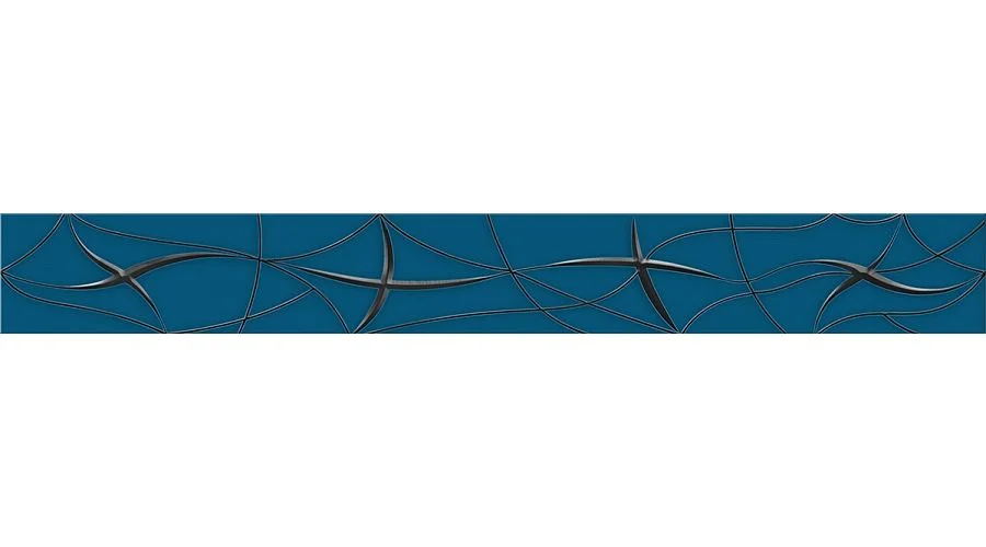Плитка Azori VELA INDIGO STELLA бордюр 50,5х6,2 арт. 587081002