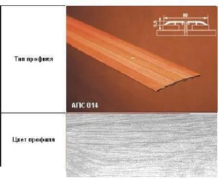 Порог АПС 014 алюминиевый 2700*80*3,5 мм одноуровневый (ОС-004)