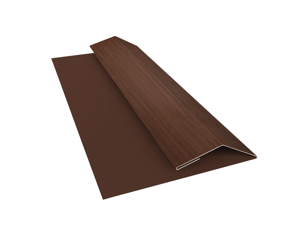 Планка финишная Print Choco Wood (Шоколадное дерево) для М/сайдинга Блок-Хаус NEW 3м.п.