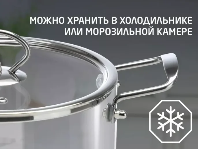 Кастрюля из жаропрочного боросиликатного стекла LEONORD ITALIANO 3,5л с крышкой с пароотводом