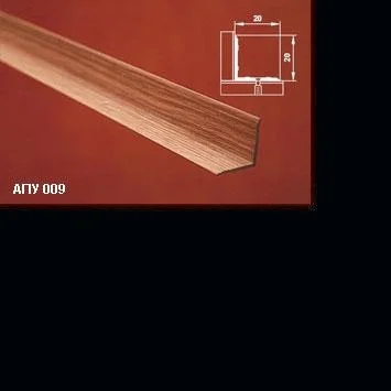 Порог АПУ 009 алюминиевый 1800*20*20 мм угловой внутренний (08 черный)